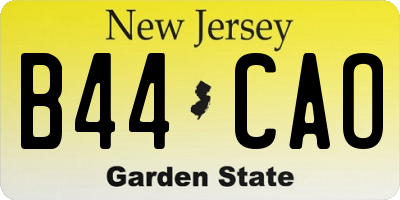 NJ license plate B44CAO