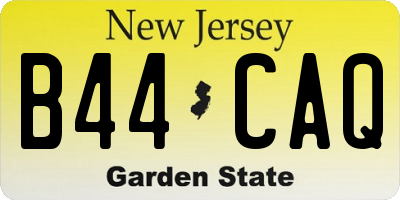 NJ license plate B44CAQ