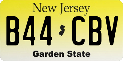 NJ license plate B44CBV