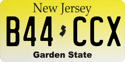 NJ license plate B44CCX
