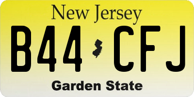 NJ license plate B44CFJ