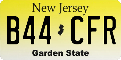 NJ license plate B44CFR