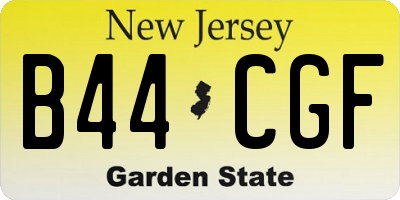 NJ license plate B44CGF