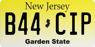 NJ license plate B44CIP