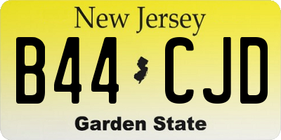 NJ license plate B44CJD