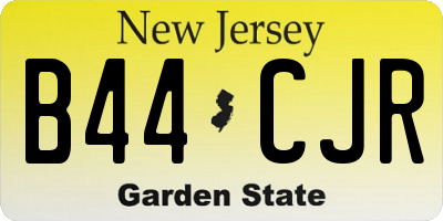 NJ license plate B44CJR