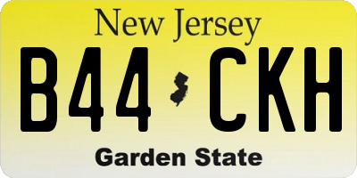 NJ license plate B44CKH