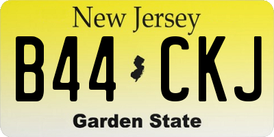 NJ license plate B44CKJ