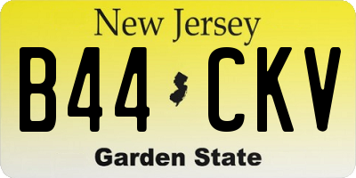 NJ license plate B44CKV