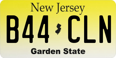 NJ license plate B44CLN