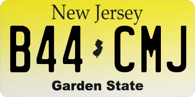NJ license plate B44CMJ