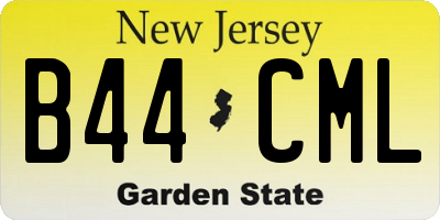 NJ license plate B44CML