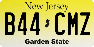 NJ license plate B44CMZ