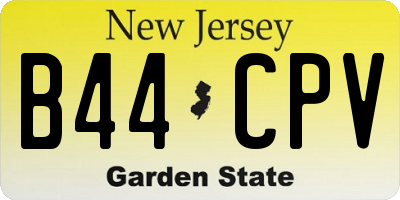 NJ license plate B44CPV