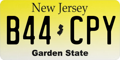 NJ license plate B44CPY