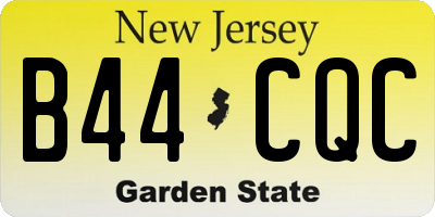 NJ license plate B44CQC