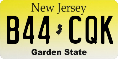 NJ license plate B44CQK