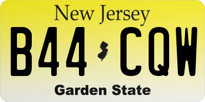 NJ license plate B44CQW