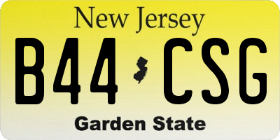 NJ license plate B44CSG