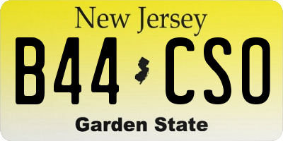 NJ license plate B44CSO