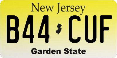 NJ license plate B44CUF