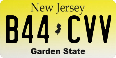 NJ license plate B44CVV