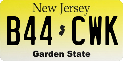 NJ license plate B44CWK