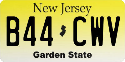 NJ license plate B44CWV