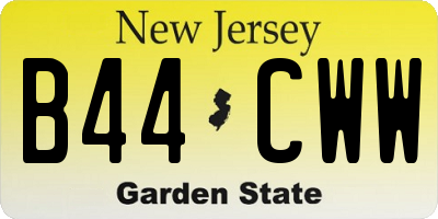 NJ license plate B44CWW