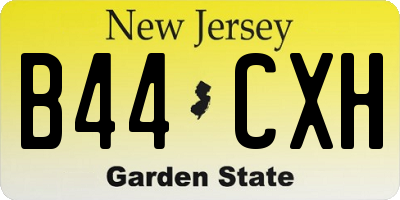NJ license plate B44CXH