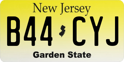 NJ license plate B44CYJ