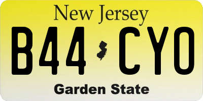NJ license plate B44CYO