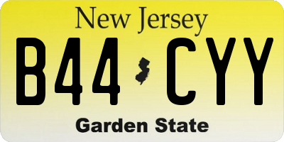 NJ license plate B44CYY