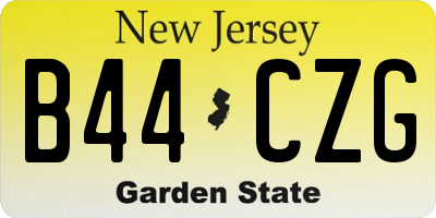 NJ license plate B44CZG