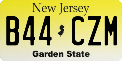 NJ license plate B44CZM