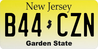 NJ license plate B44CZN
