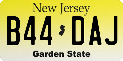 NJ license plate B44DAJ
