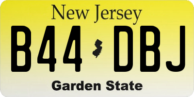 NJ license plate B44DBJ