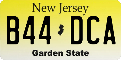 NJ license plate B44DCA