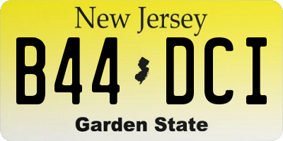 NJ license plate B44DCI