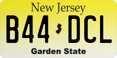 NJ license plate B44DCL