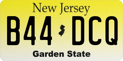 NJ license plate B44DCQ