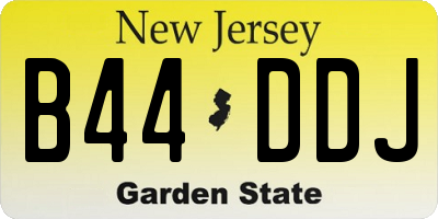 NJ license plate B44DDJ