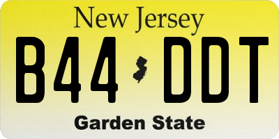 NJ license plate B44DDT
