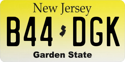 NJ license plate B44DGK