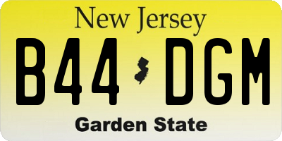 NJ license plate B44DGM