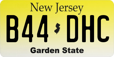 NJ license plate B44DHC