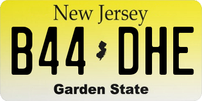 NJ license plate B44DHE