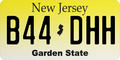 NJ license plate B44DHH