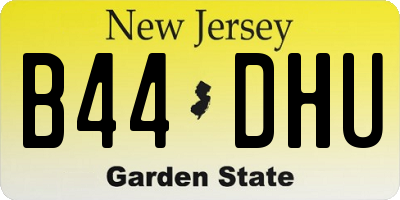 NJ license plate B44DHU